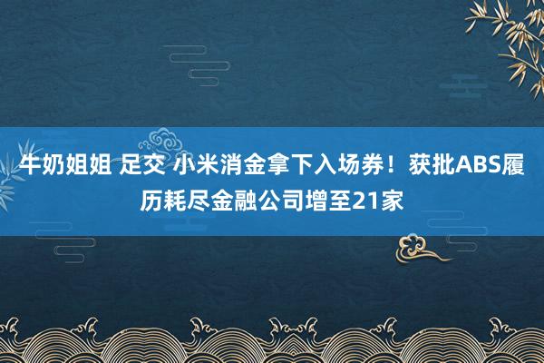 牛奶姐姐 足交 小米消金拿下入场券！获批ABS履历耗尽金融公司增至21家