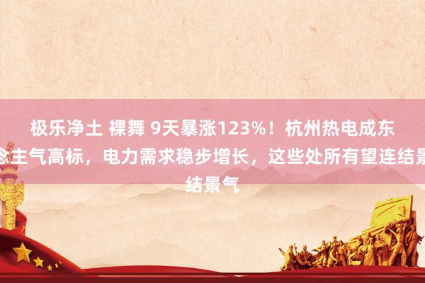 极乐净土 裸舞 9天暴涨123%！杭州热电成东说念主气高标，电力需求稳步增长，这些处所有望连结景气