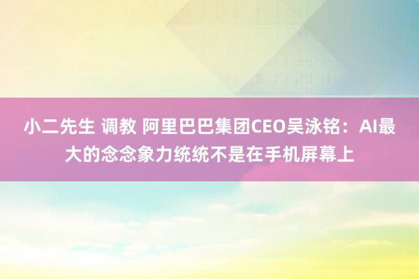 小二先生 调教 阿里巴巴集团CEO吴泳铭：AI最大的念念象力统统不是在手机屏幕上