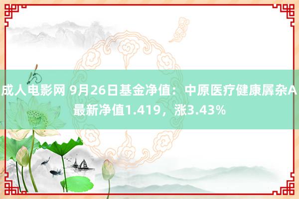 成人电影网 9月26日基金净值：中原医疗健康羼杂A最新净值1.419，涨3.43%