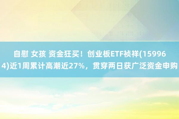 自慰 女孩 资金狂买！创业板ETF祯祥(159964)近1周累计高潮近27%，贯穿两日获广泛资金申购