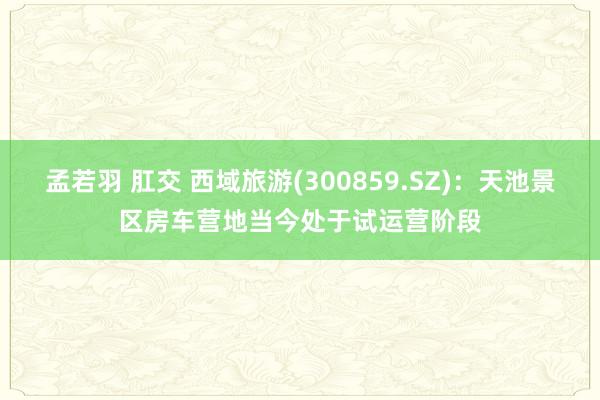 孟若羽 肛交 西域旅游(300859.SZ)：天池景区房车营地当今处于试运营阶段