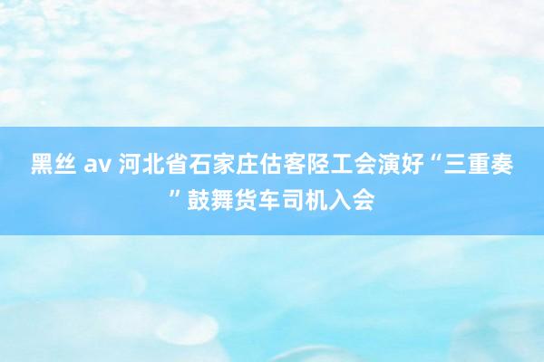 黑丝 av 河北省石家庄估客陉工会演好“三重奏”鼓舞货车司机入会