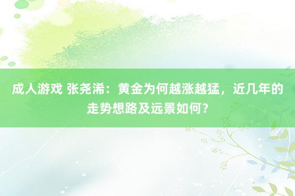 成人游戏 张尧浠：黄金为何越涨越猛，近几年的走势想路及远景如何？