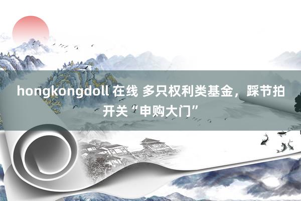 hongkongdoll 在线 多只权利类基金，踩节拍开关“申购大门”