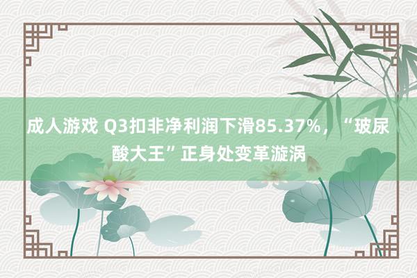 成人游戏 Q3扣非净利润下滑85.37%，“玻尿酸大王”正身处变革漩涡