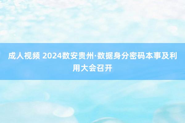 成人视频 2024数安贵州·数据身分密码本事及利用大会召开