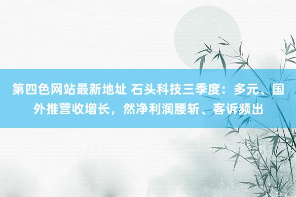 第四色网站最新地址 石头科技三季度：多元、国外推营收增长，然净利润腰斩、客诉频出