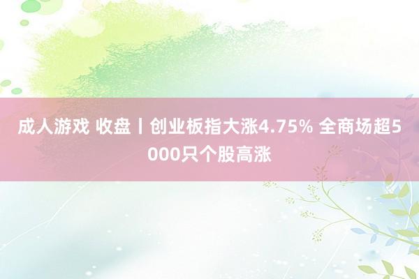 成人游戏 收盘丨创业板指大涨4.75% 全商场超5000只个股高涨