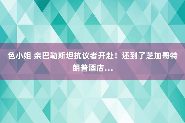 色小姐 亲巴勒斯坦抗议者开赴！还到了芝加哥特朗普酒店…