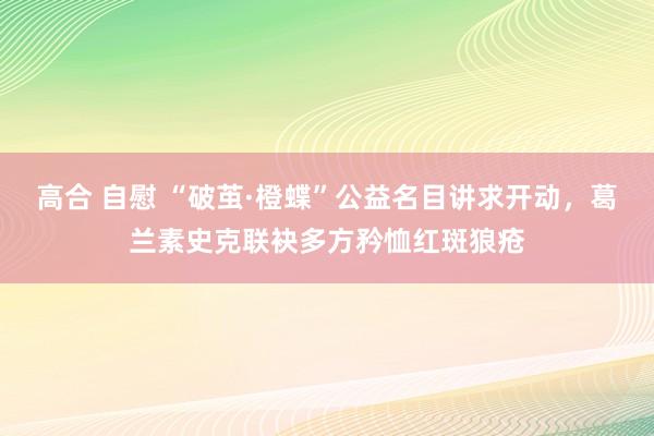 高合 自慰 “破茧·橙蝶”公益名目讲求开动，葛兰素史克联袂多方矜恤红斑狼疮