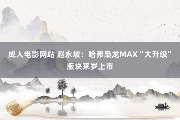 成人电影网站 赵永坡：哈弗枭龙MAX“大升级”版块来岁上市