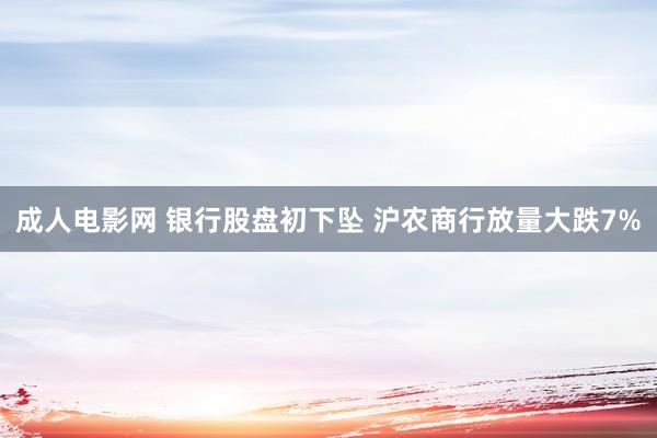 成人电影网 银行股盘初下坠 沪农商行放量大跌7%