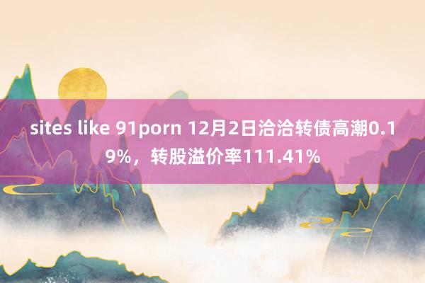 sites like 91porn 12月2日洽洽转债高潮0.19%，转股溢价率111.41%