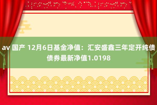 av 国产 12月6日基金净值：汇安盛鑫三年定开纯债债券最新净值1.0198