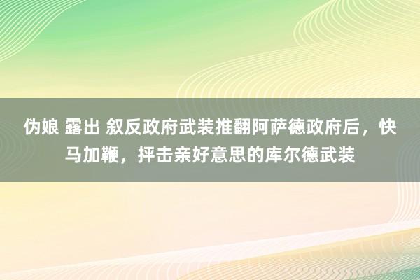 伪娘 露出 叙反政府武装推翻阿萨德政府后，快马加鞭，抨击亲好意思的库尔德武装