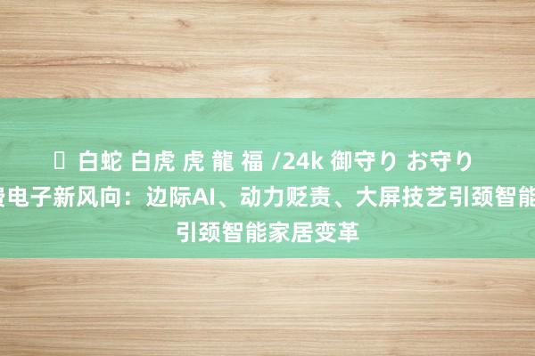 ✨白蛇 白虎 虎 龍 福 /24k 御守り お守り 2025破费电子新风向：边际AI、动力贬责、大屏技艺引颈智能家居变革