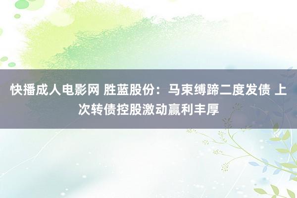 快播成人电影网 胜蓝股份：马束缚蹄二度发债 上次转债控股激动赢利丰厚