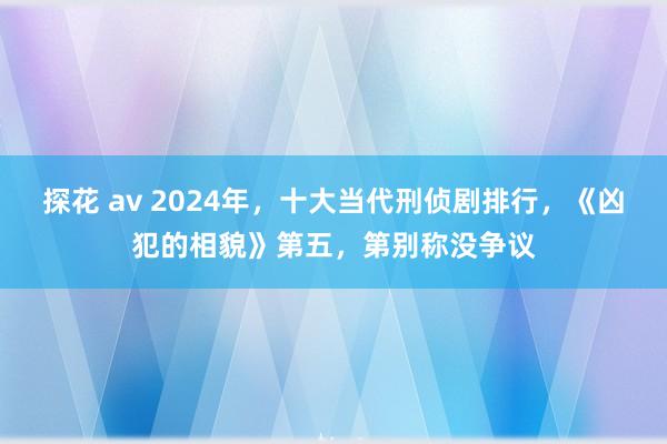 探花 av 2024年，十大当代刑侦剧排行，《凶犯的相貌》第五，第别称没争议