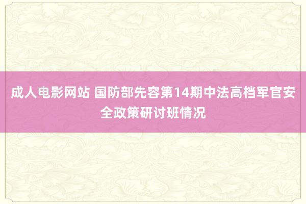 成人电影网站 国防部先容第14期中法高档军官安全政策研讨班情况