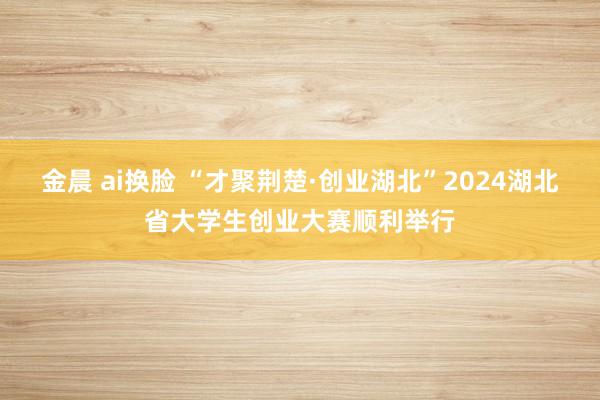 金晨 ai换脸 “才聚荆楚·创业湖北”2024湖北省大学生创业大赛顺利举行