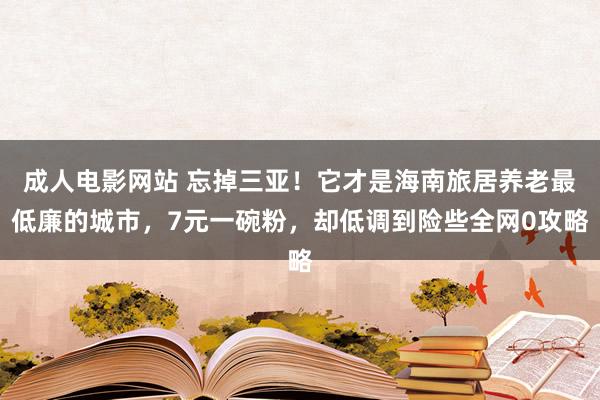 成人电影网站 忘掉三亚！它才是海南旅居养老最低廉的城市，7元一碗粉，却低调到险些全网0攻略