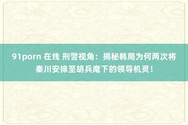 91porn 在线 刑警视角：揭秘韩局为何两次将秦川安排至胡兵麾下的领导机灵！