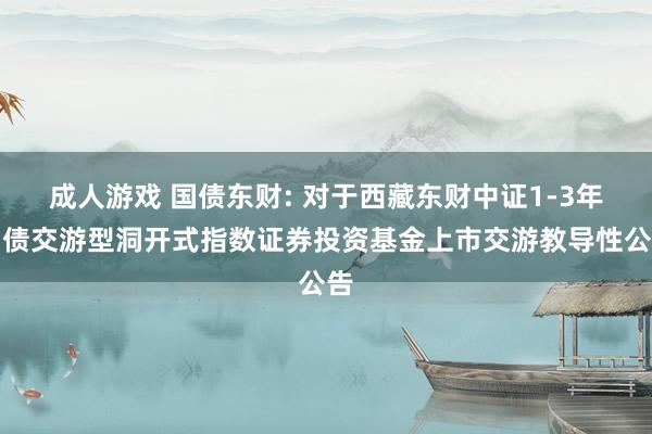 成人游戏 国债东财: 对于西藏东财中证1-3年国债交游型洞开式指数证券投资基金上市交游教导性公告