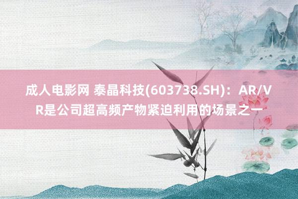 成人电影网 泰晶科技(603738.SH)：AR/VR是公司超高频产物紧迫利用的场景之一