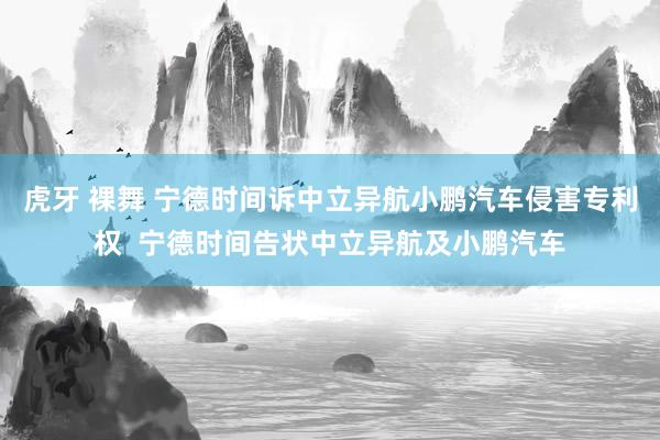 虎牙 裸舞 宁德时间诉中立异航小鹏汽车侵害专利权  宁德时间告状中立异航及小鹏汽车