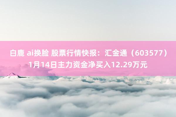 白鹿 ai换脸 股票行情快报：汇金通（603577）1月14日主力资金净买入12.29万元