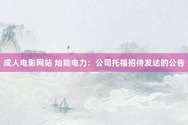 成人电影网站 灿能电力：公司托福招待发达的公告